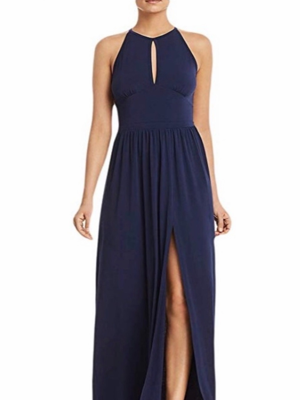 Michael Kors Halter Keyhole Maxi Dress in True Navy (M)